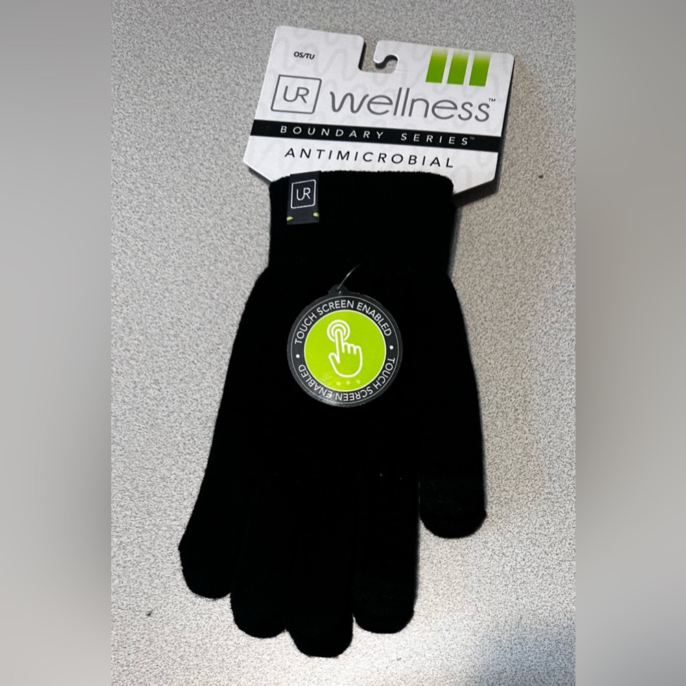 NWT Wellness + Protx2 Nordstrom Antimicrobial Knit Gloves, Black, One Size